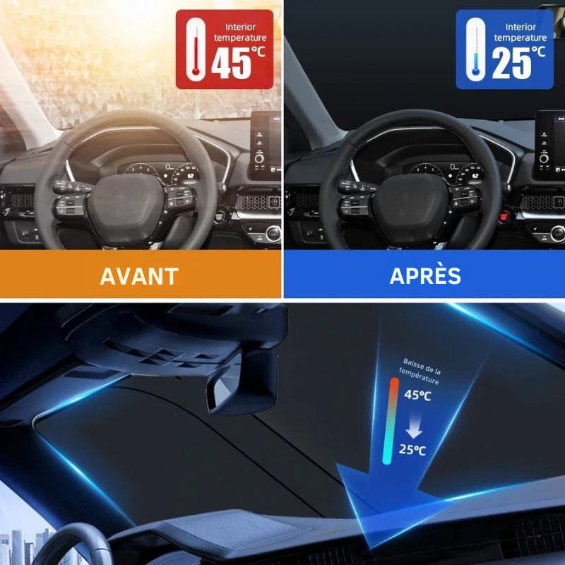 Pare-soleil voiture pliable – Protection UV & chaleur | SunShield™