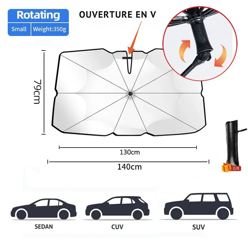 Pare-soleil voiture pliable – Protection UV & chaleur | SunShield™