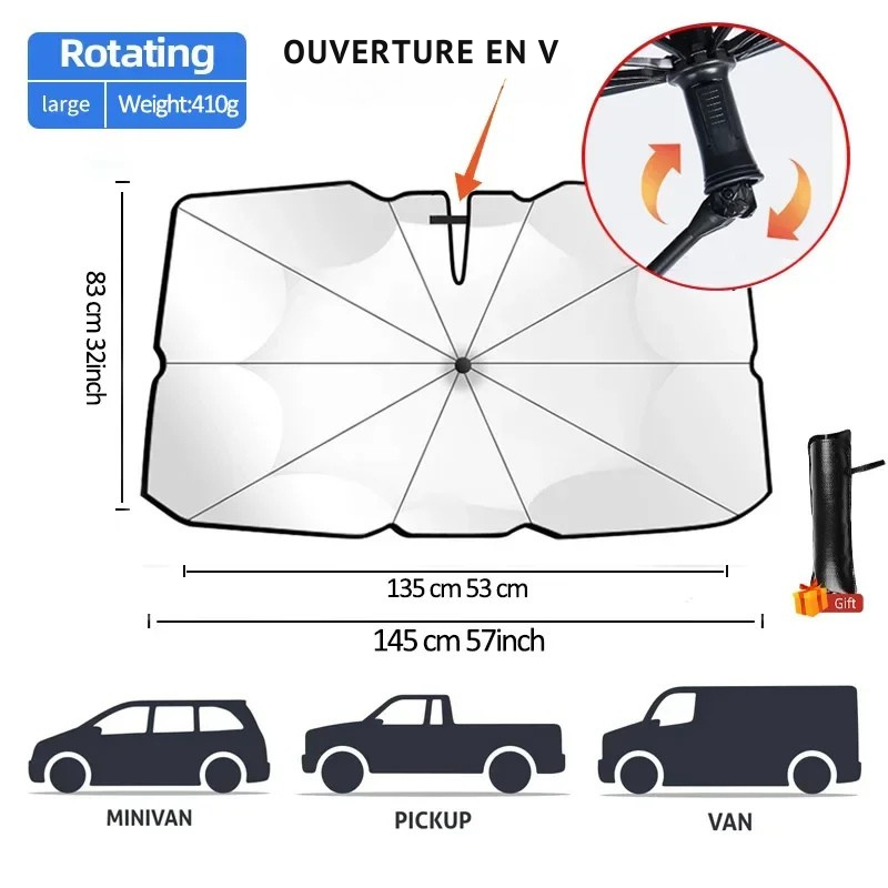 Pare-soleil voiture pliable – Protection UV & chaleur | SunShield™