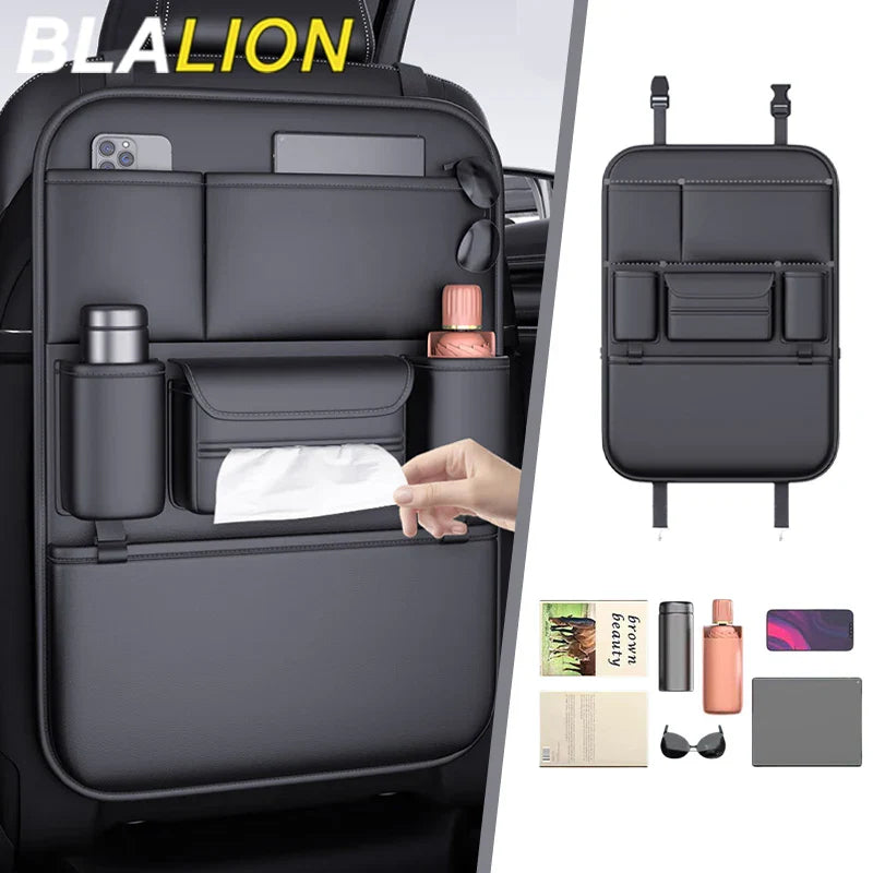 Sac rangement dossier siège voiture 5 poches – Protège et organise avec porte-gobelet | Novajo™
