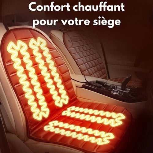 Coussin de siège chauffant voiture 12V – Chaleur rapide et confort en hiver | ThermiCar™