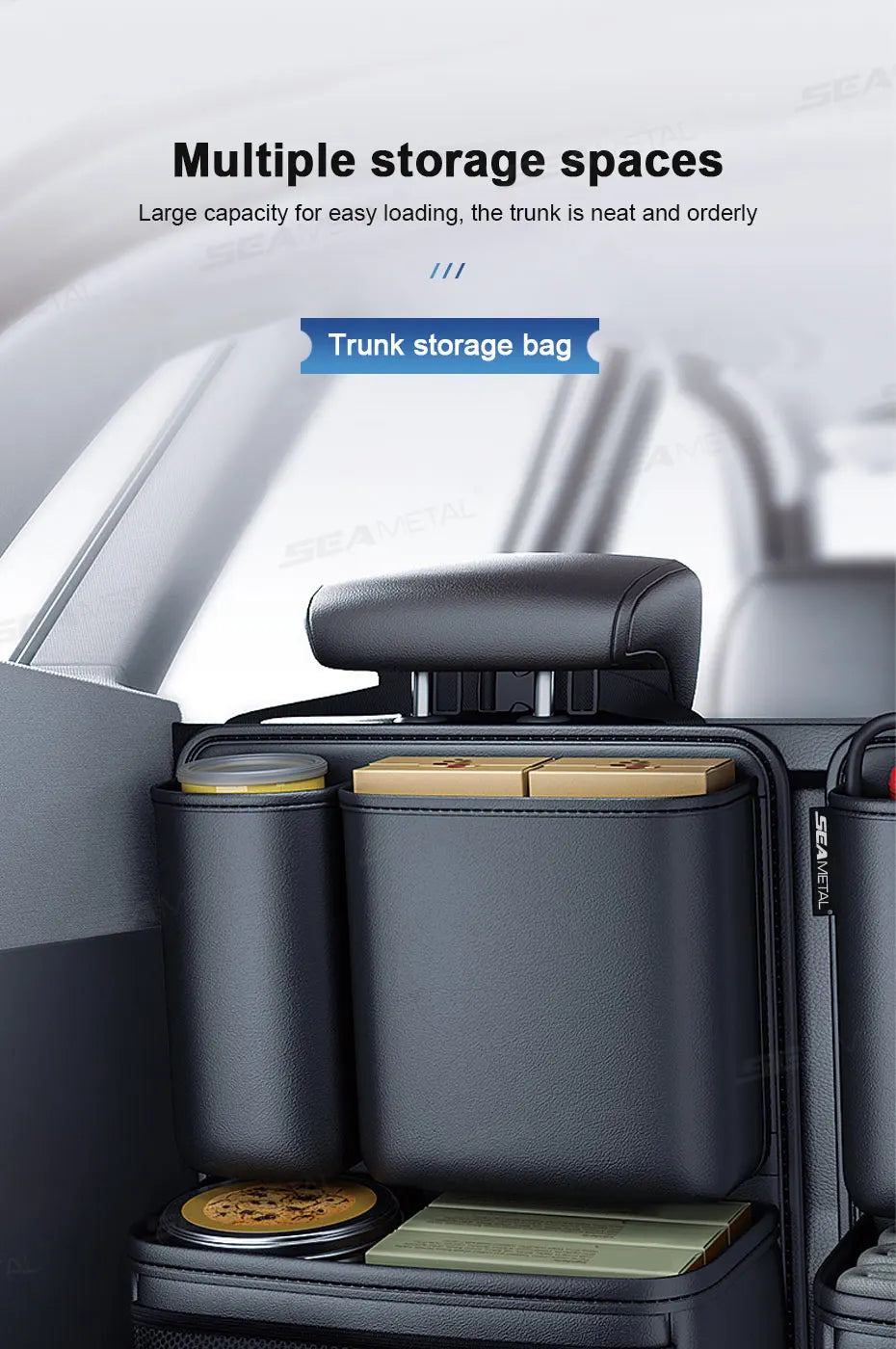 Organisateur de coffre et siège arrière – Grand rangement voiture | Veloryx™