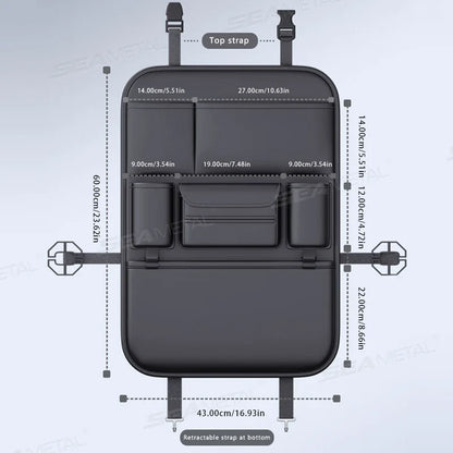 Sac rangement dossier siège voiture 5 poches – Protège et organise avec porte-gobelet | Novajo™
