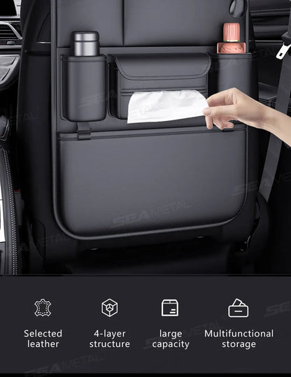 Sac rangement dossier siège voiture 5 poches – Protège et organise avec porte-gobelet | Novajo™