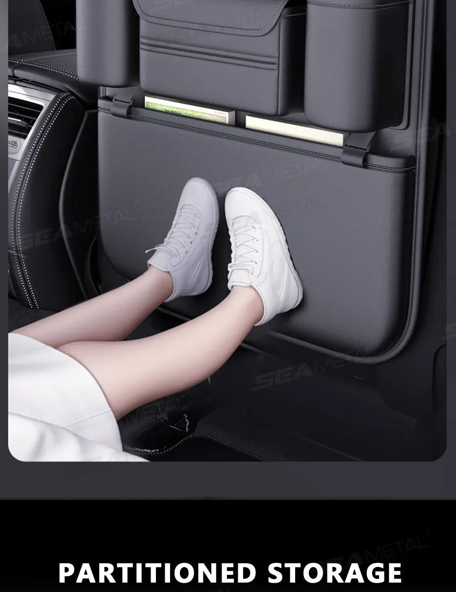 Sac rangement dossier siège voiture 5 poches – Protège et organise avec porte-gobelet | Novajo™