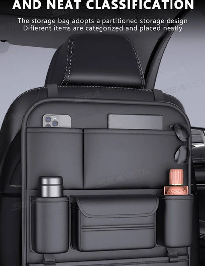 Sac rangement dossier siège voiture 5 poches – Protège et organise avec porte-gobelet | Novajo™