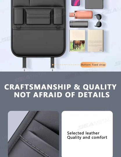 Sac rangement dossier siège voiture 5 poches – Protège et organise avec porte-gobelet | Novajo™